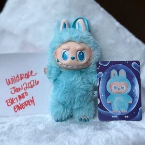 🩵POP MART The Monsters Big Into Energy Labubu Plush Figure HOPE Blue